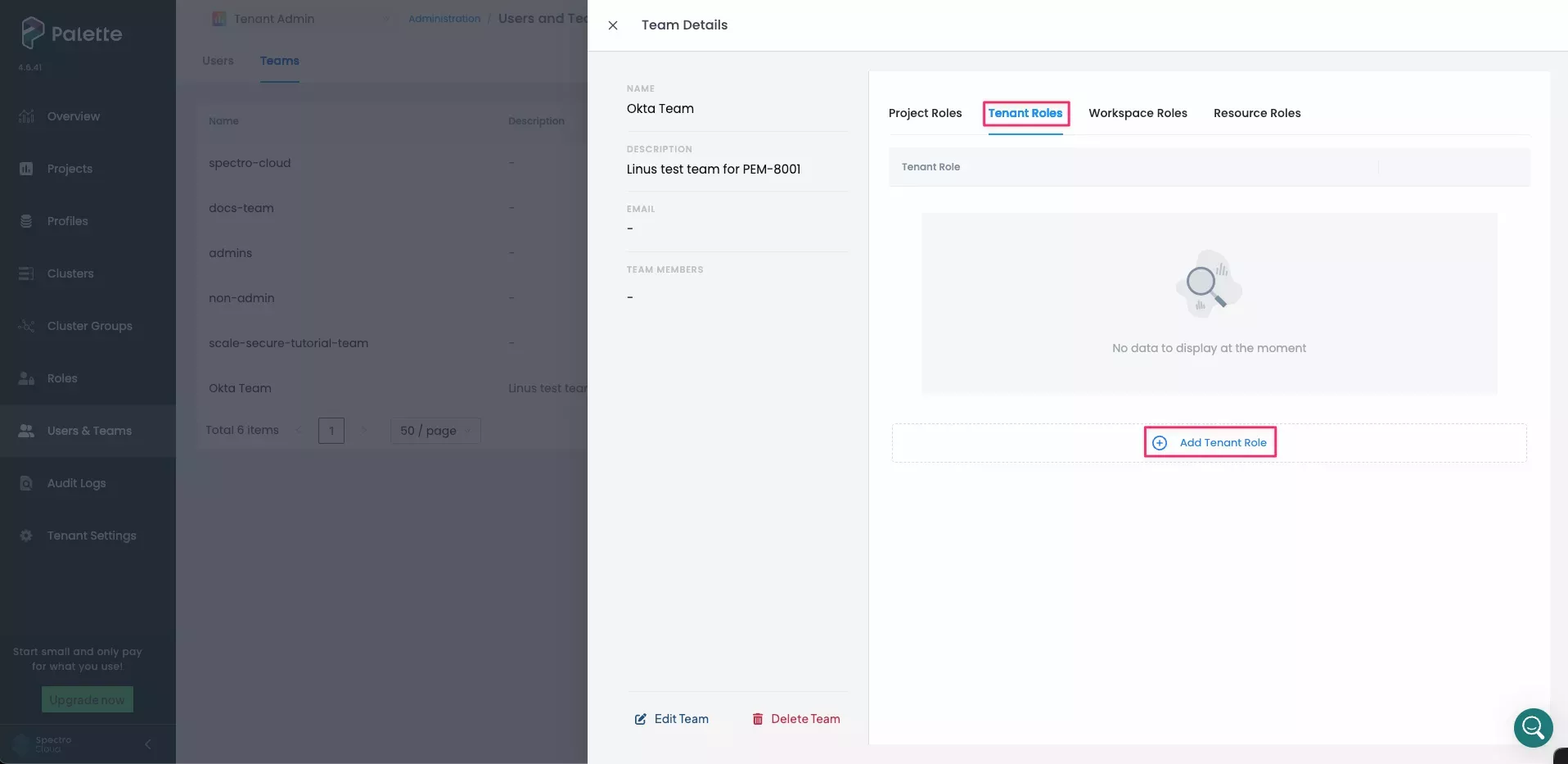 Palette Tenant Roles